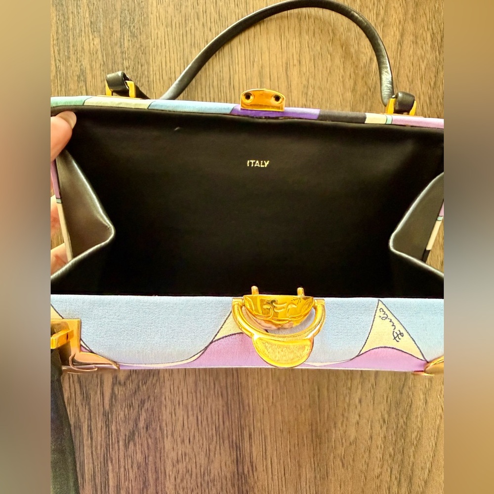 Vintage Emilio Pucci Top Handle Bag – Iconic Geometric Print - Picture 7 of 8